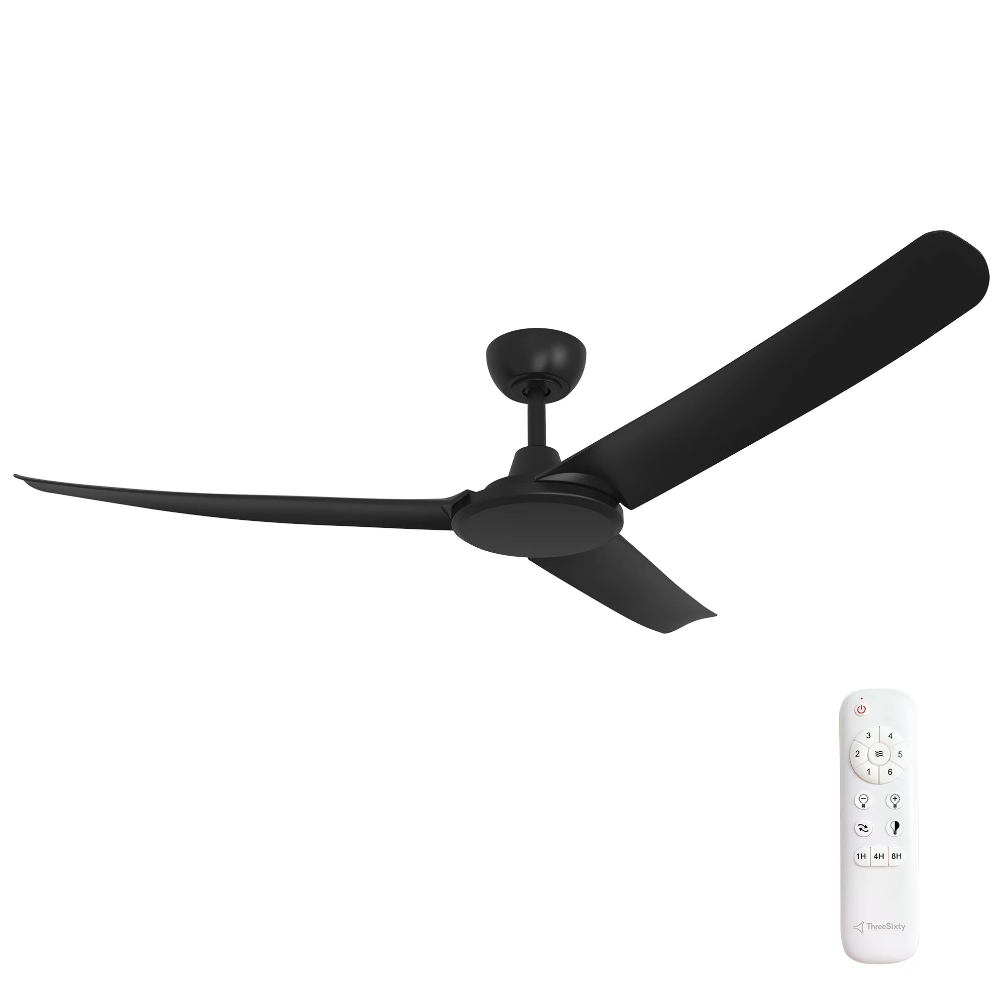 360Fans FlatJET (3/4/5) 56″ (142cm) Black Blade DC Ceiling Fan & Remote Control