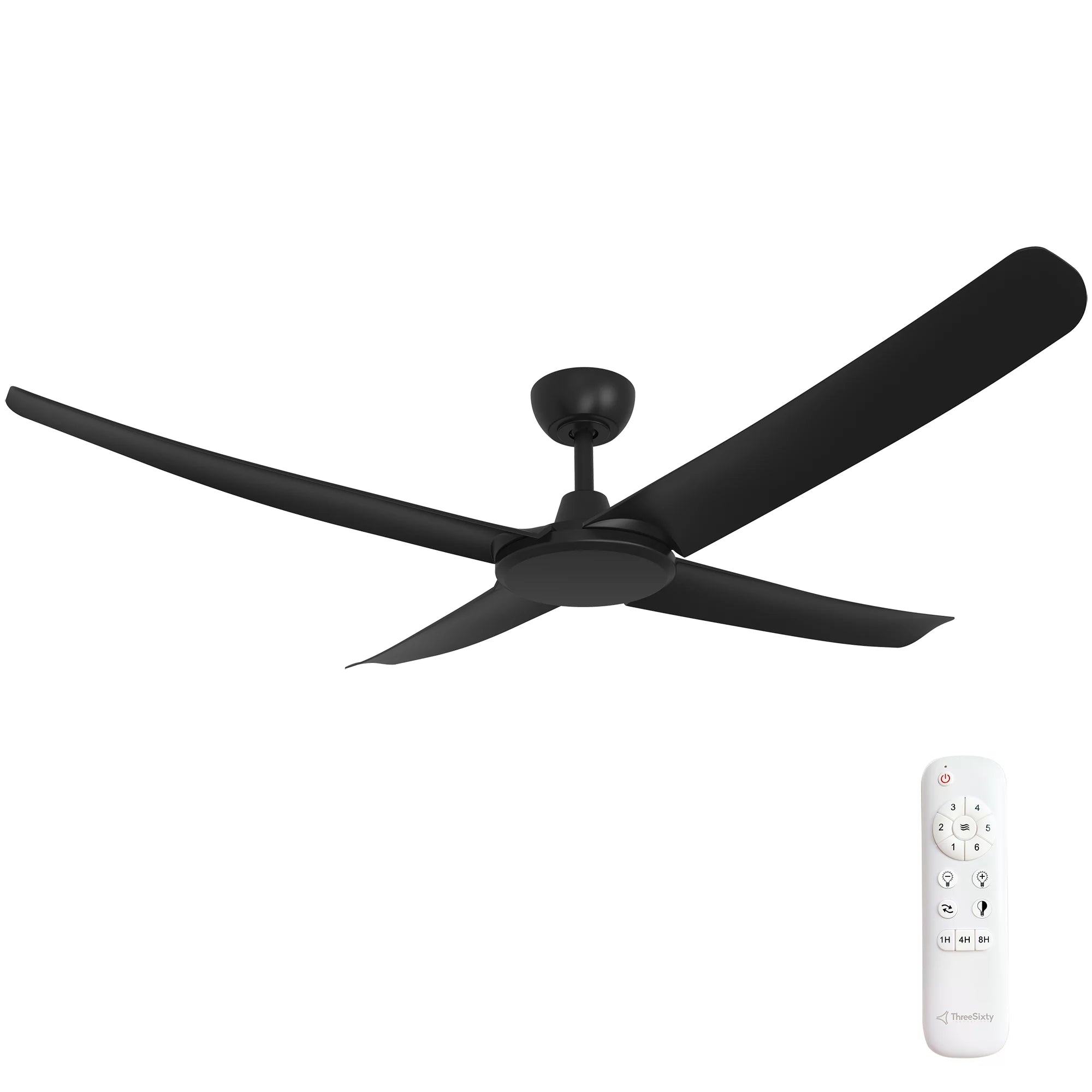 360Fans FlatJET (3/4/5) 56″ (142cm) Black Blade DC Ceiling Fan & Remote Control