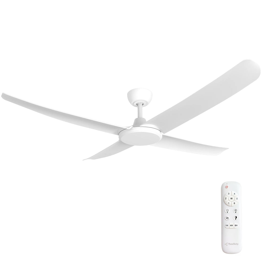 360Fans FlatJET (3/4/5) 56″ (142cm) White Blade DC Ceiling Fan & Remote Control