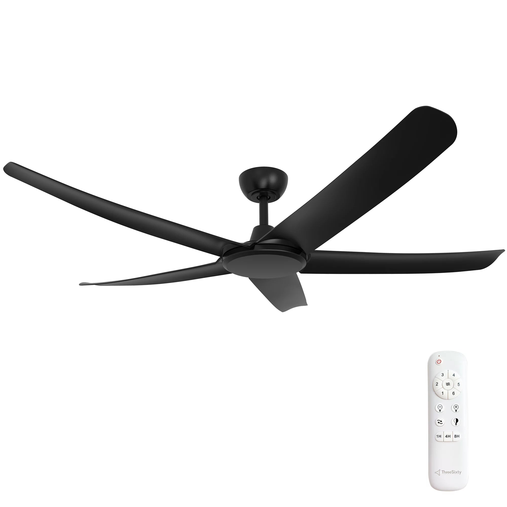 360Fans FlatJET (3/4/5) 56″ (142cm) Black Blade DC Ceiling Fan & Remote Control