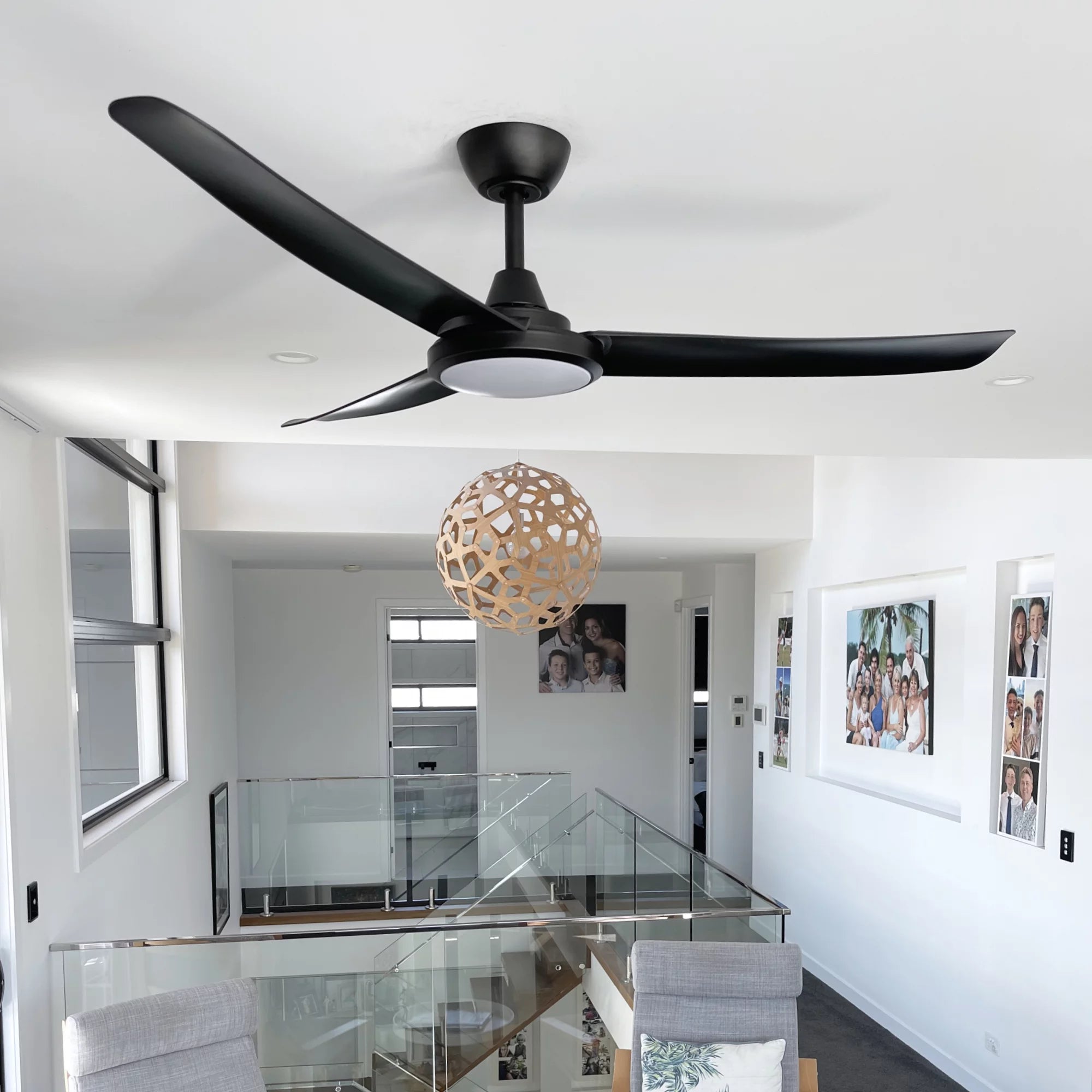 360Fans FlatJET (3/4/5) 56″ (142cm) Black Blade DC Ceiling Fan with 24W CCT LED & Remote Control