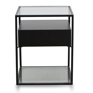 Full Black Glass Side Table