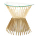 Giovanna Glass Console Table - Brushed Gold Base