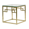 Glass Top side table - Brushed Gold Base