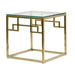 Glass Top side table - Brushed Gold Base