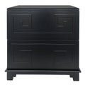 Greek Key Bedside Table - Black