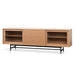Hale 2.1m Wooden Entertainment TV Unit - Natural with Flute Glass Door