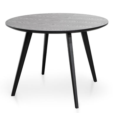 Halo 100cm Round Dining Table - Black Veneer Top