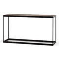 Ian 140cm Console Table in Dark Natural - Black Frame