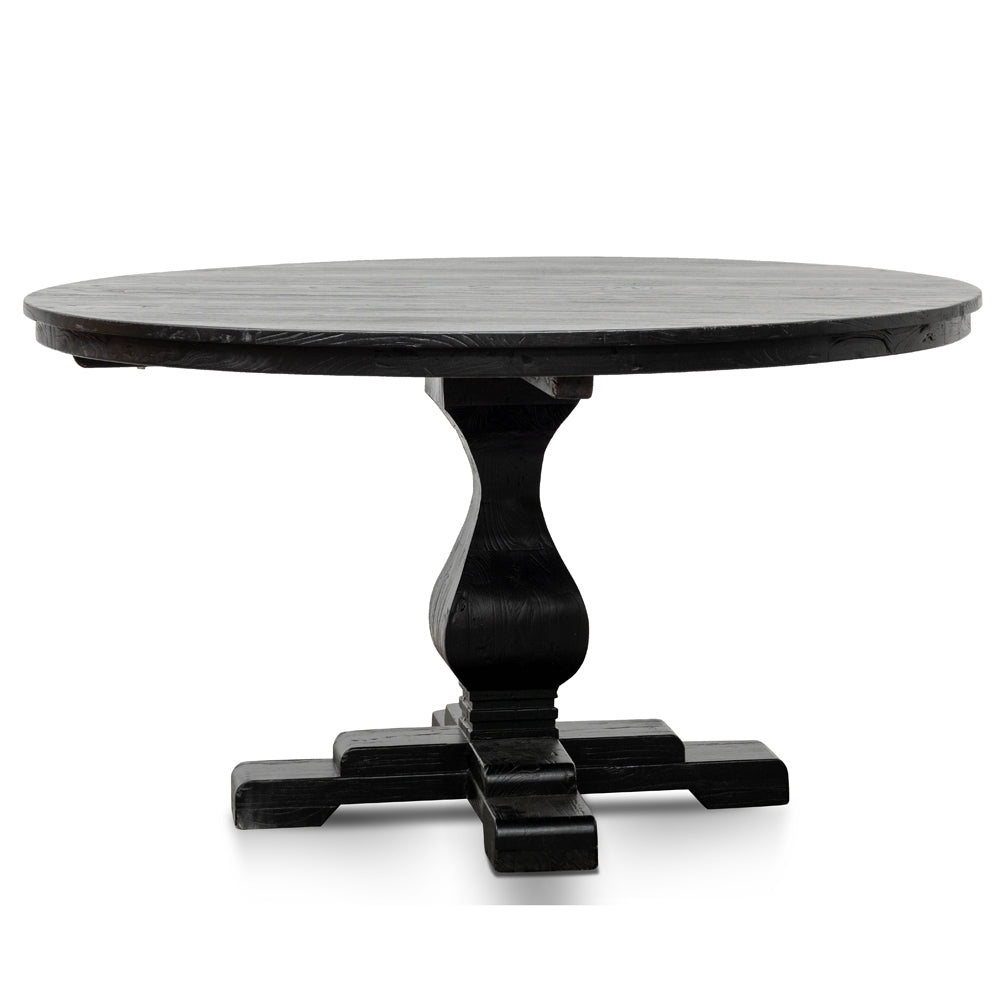 Joanne 140cm Round Dining Table - Rustic Black