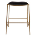 Kai Gold Kitchen Stool - Black Vegan Leather