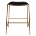 Kai Gold Kitchen Stool - Black Vegan Leather