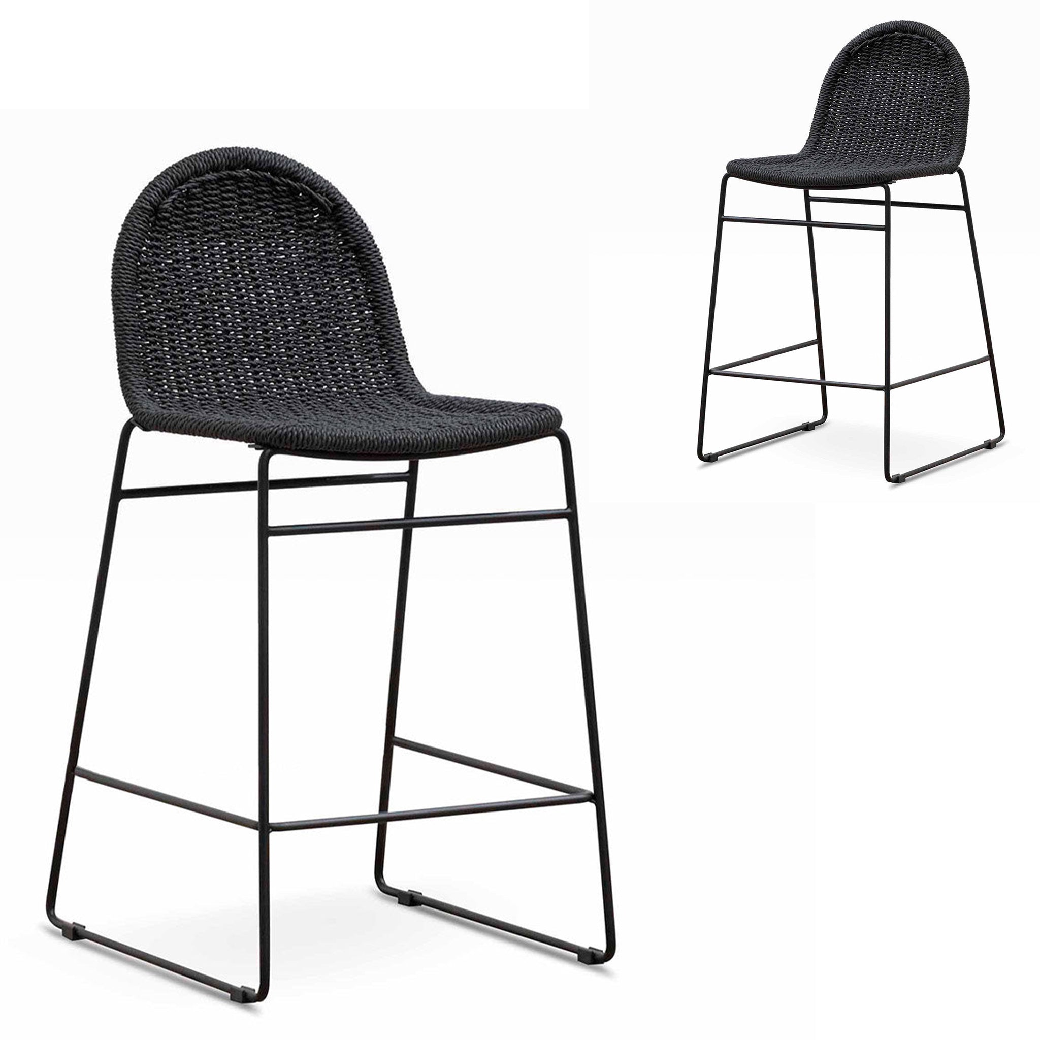 Kelton 65cm Barstool - Full Black (Set of 2)