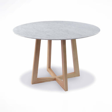 Kim 1.15m Marble Round Dining Table - Natural