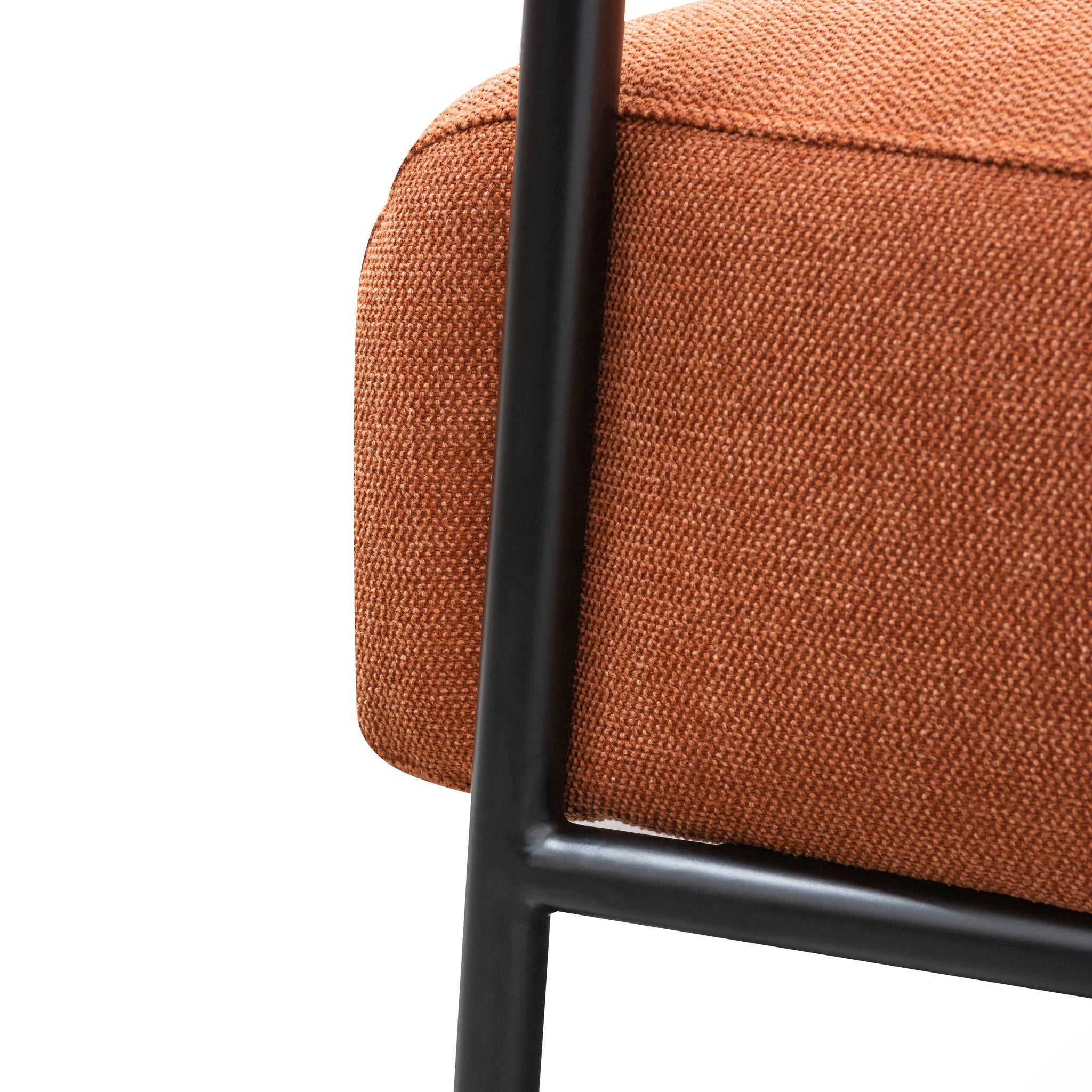 Burnt Orange Fabric Armchair