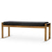 Carson Black Velvet Ottoman - Gold Base