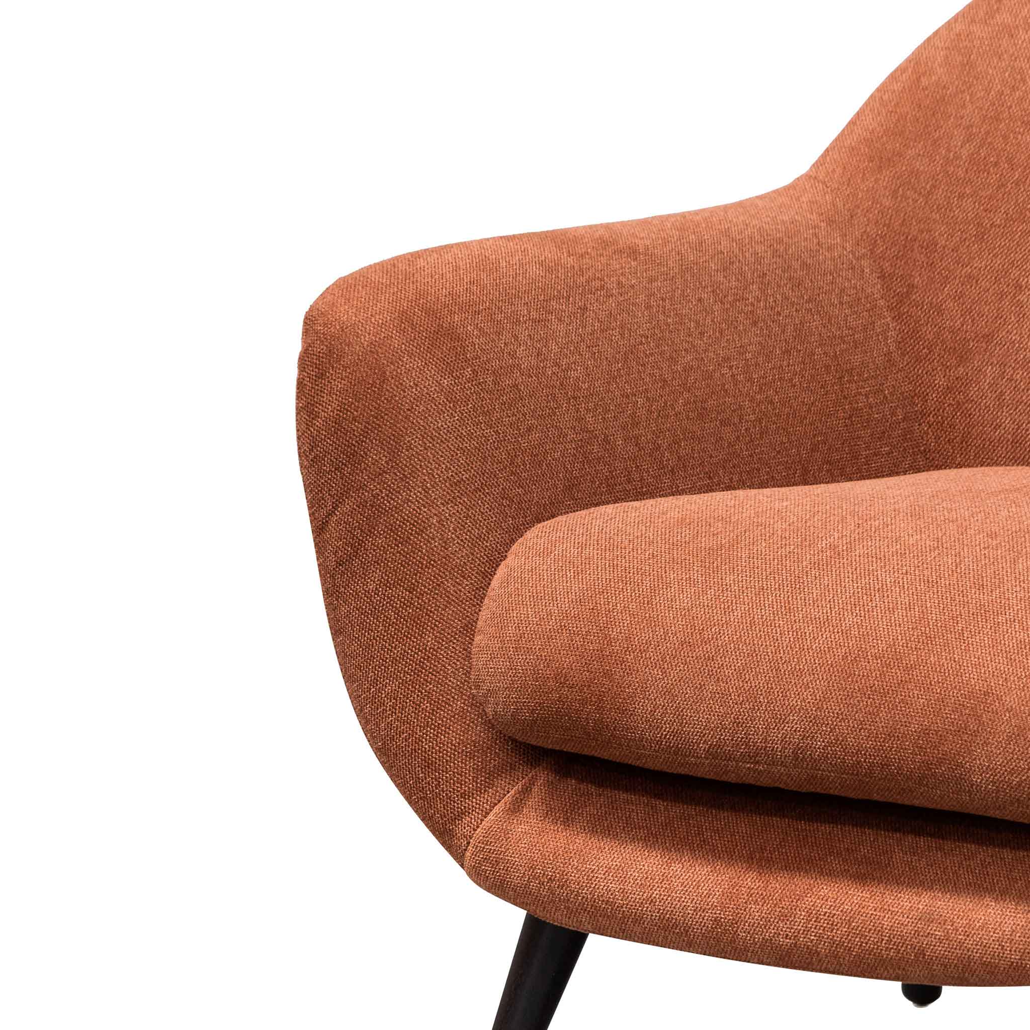 Lorene Fabric Armchair - Burnt Orange
