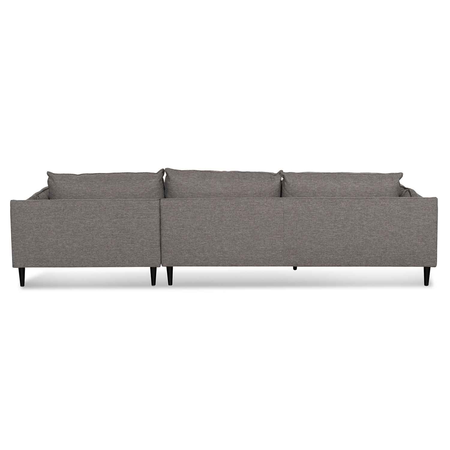 Lucio 4 Seater Right Chaise Fabric Sofa - Graphite Grey