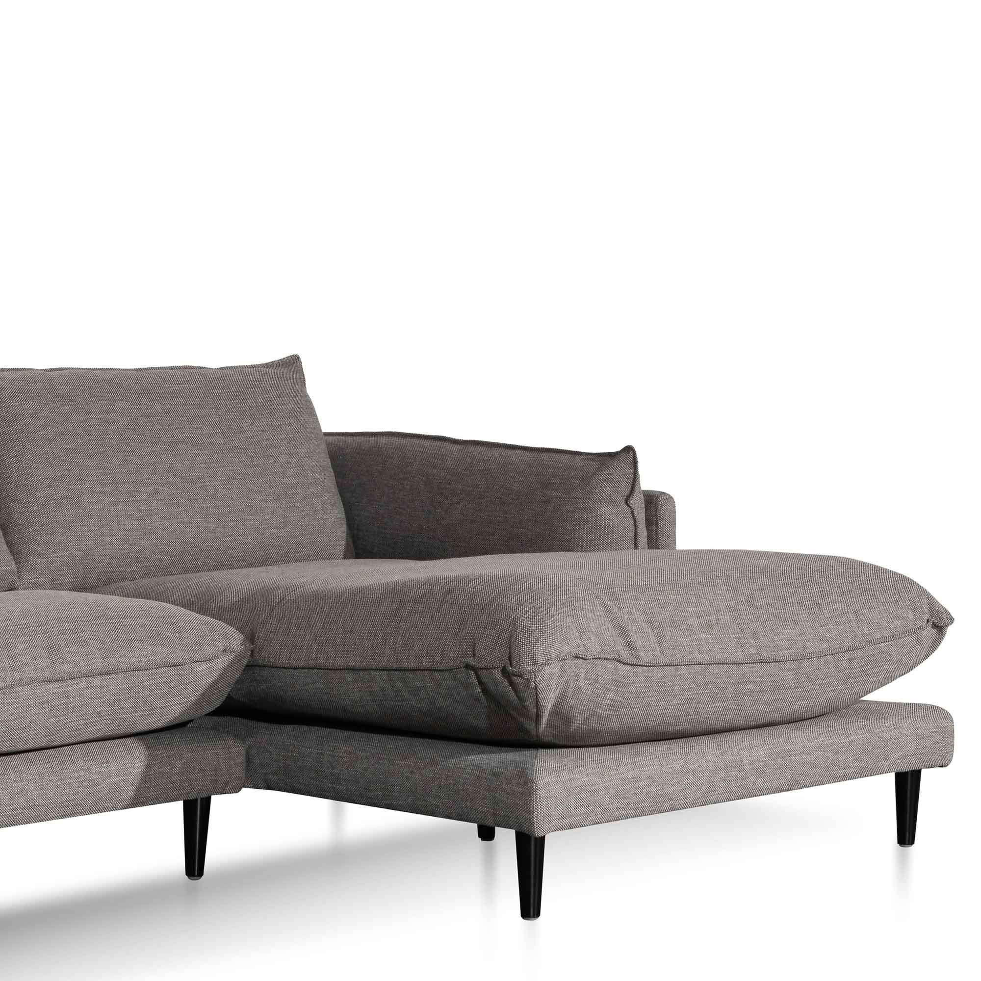 Lucio 4 Seater Right Chaise Fabric Sofa - Graphite Grey