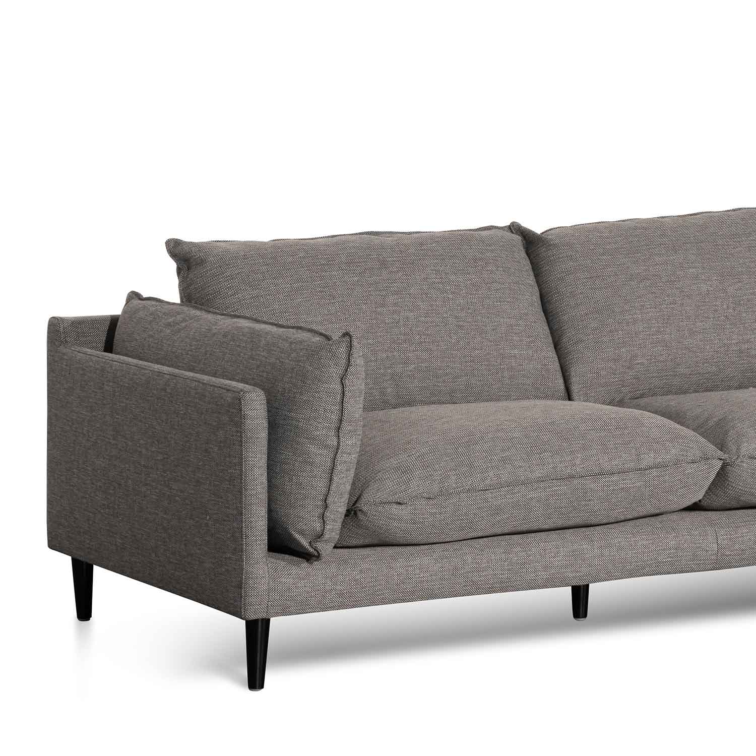 Lucio 4 Seater Right Chaise Fabric Sofa - Graphite Grey