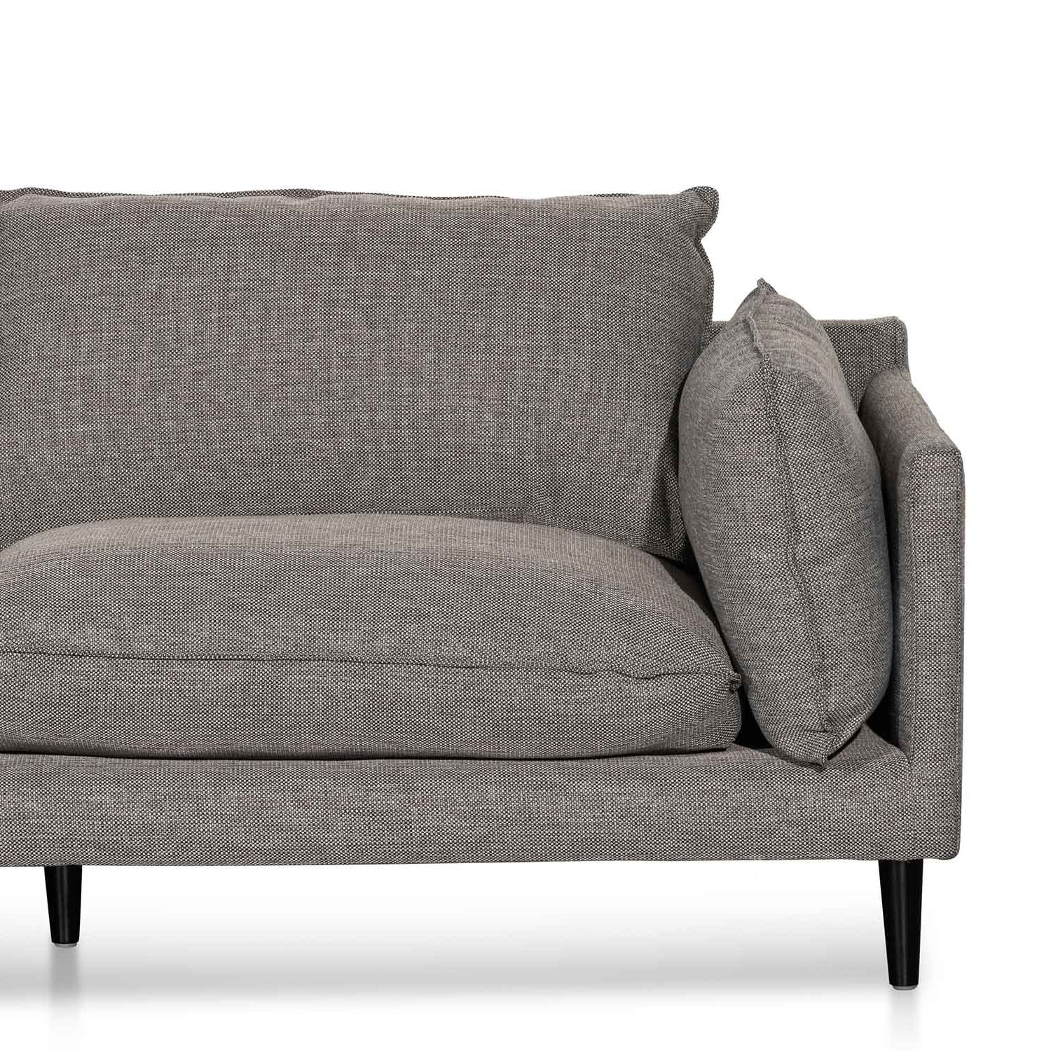 Lucio 4 Seater Left Chaise Fabric Sofa - Graphite Grey