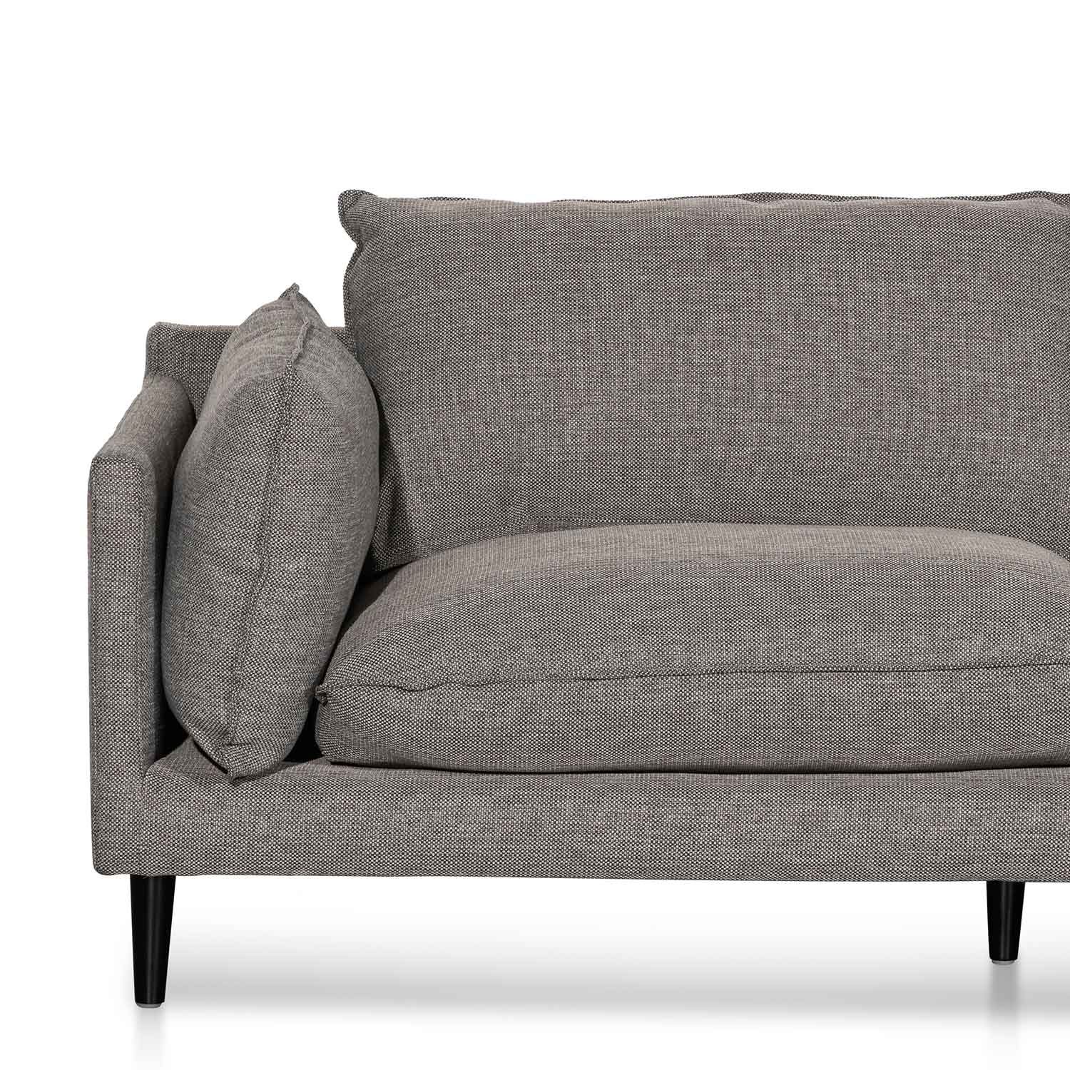 Lucio 4 Seater Right Chaise Fabric Sofa - Graphite Grey