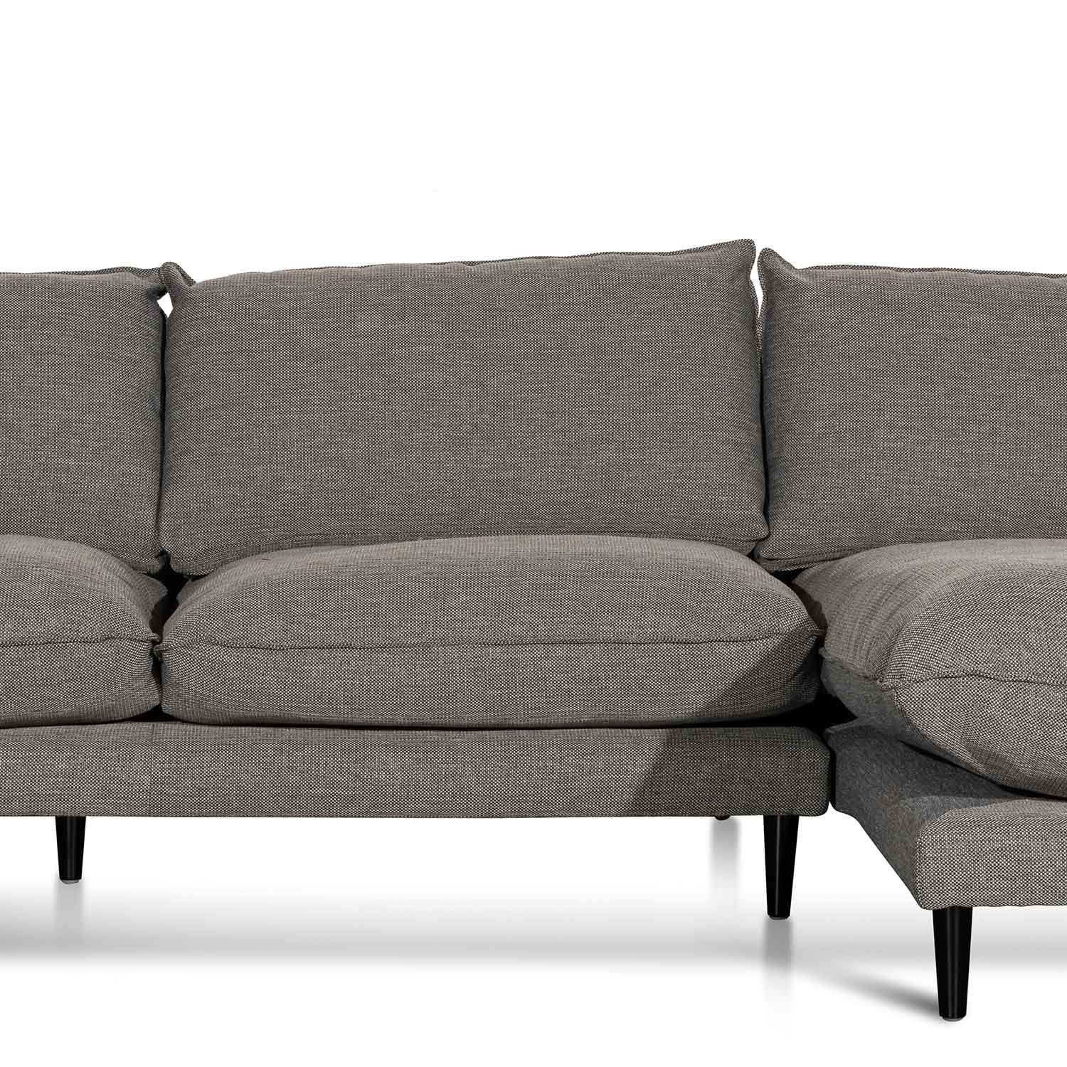 Lucio 4 Seater Right Chaise Fabric Sofa - Graphite Grey