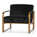 CLC6474-NI Black Velvet Armchair - Antique Golden Frame