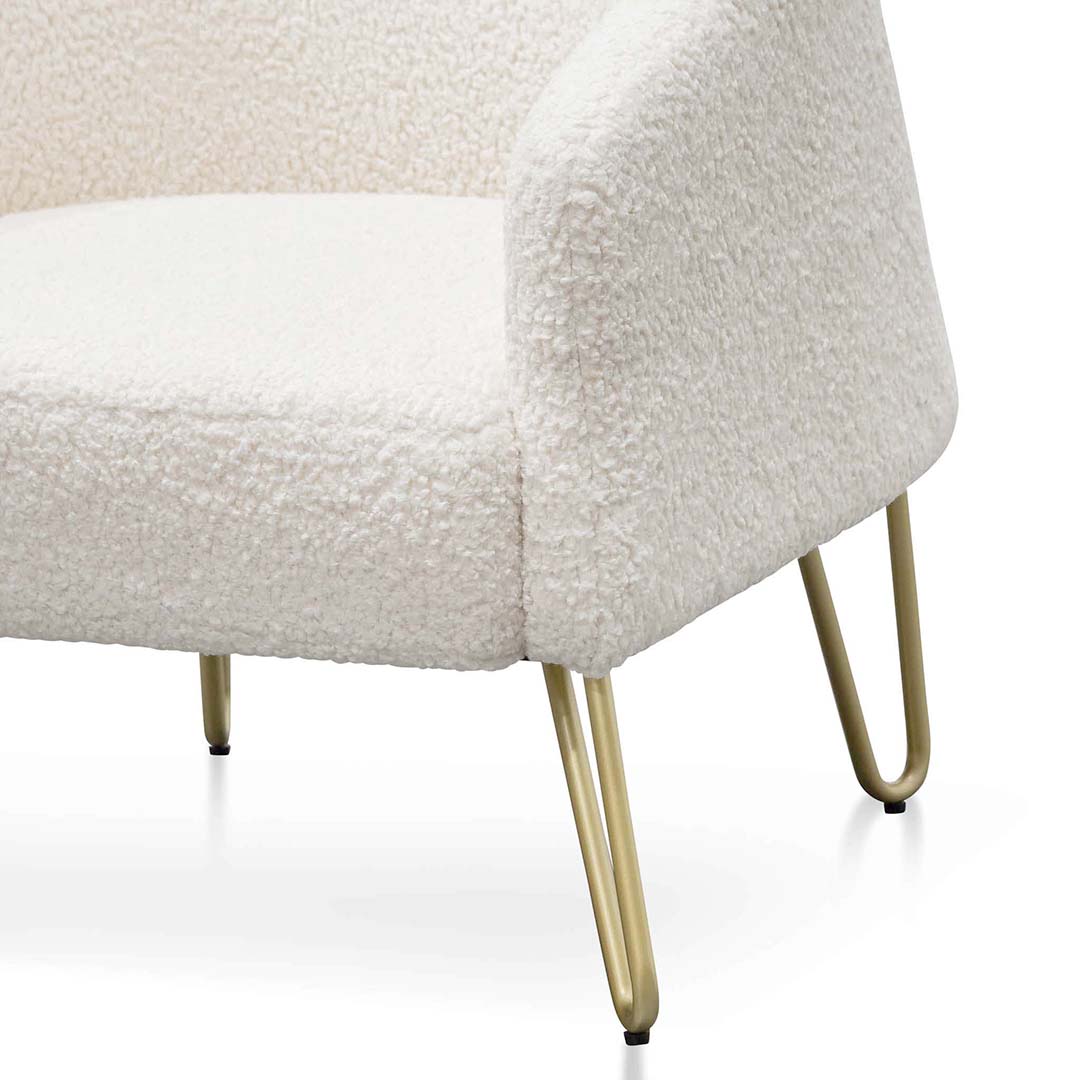 Armchair - Ivory White Synthetic Wool