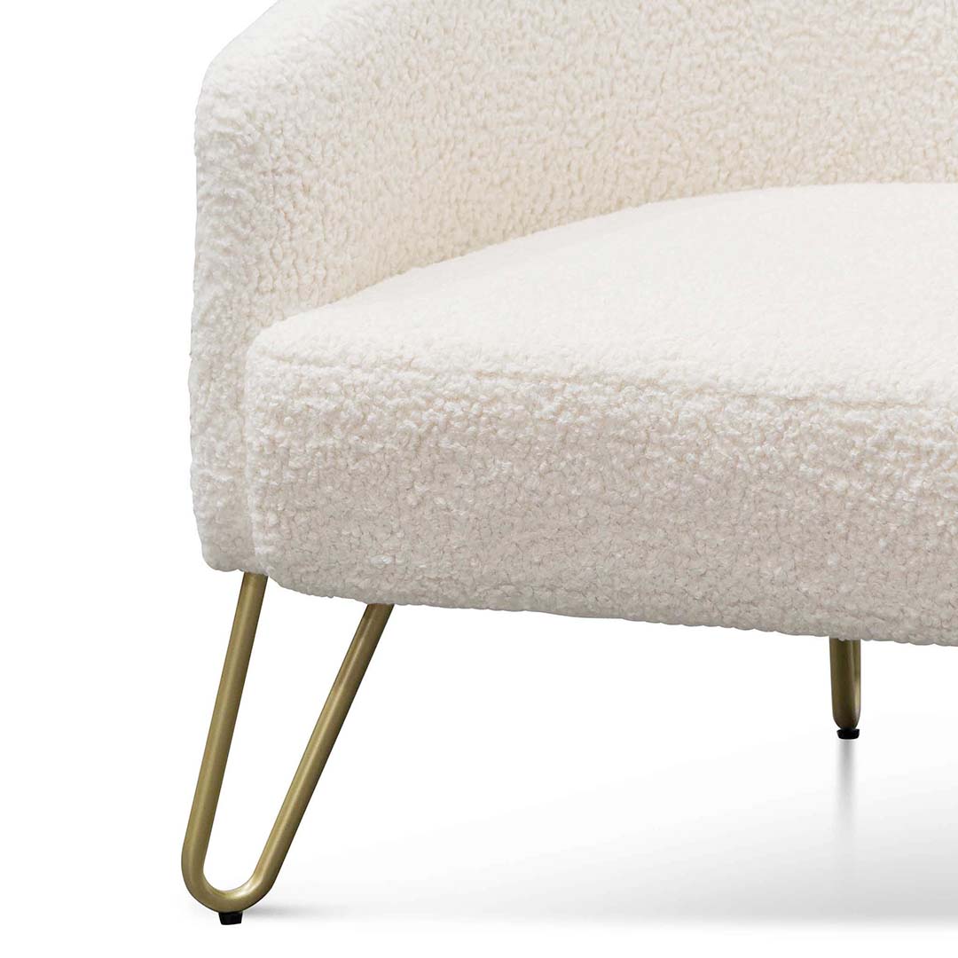 Armchair - Ivory White Synthetic Wool