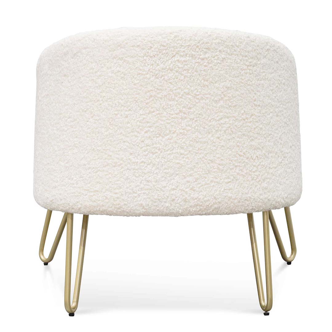 Armchair - Ivory White Synthetic Wool