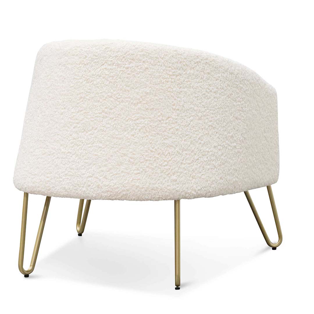 Armchair - Ivory White Synthetic Wool