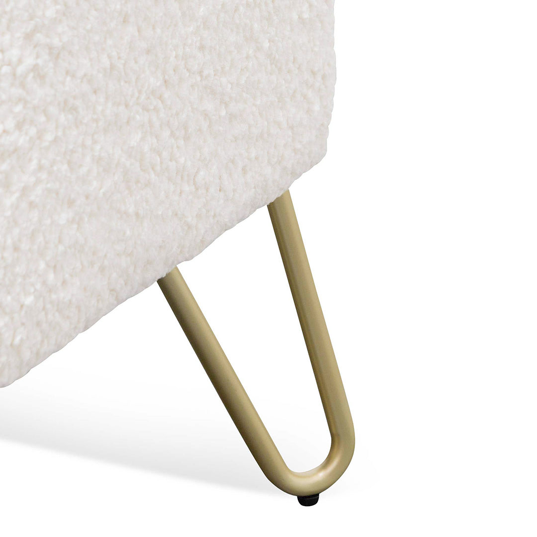 Armchair - Ivory White Synthetic Wool