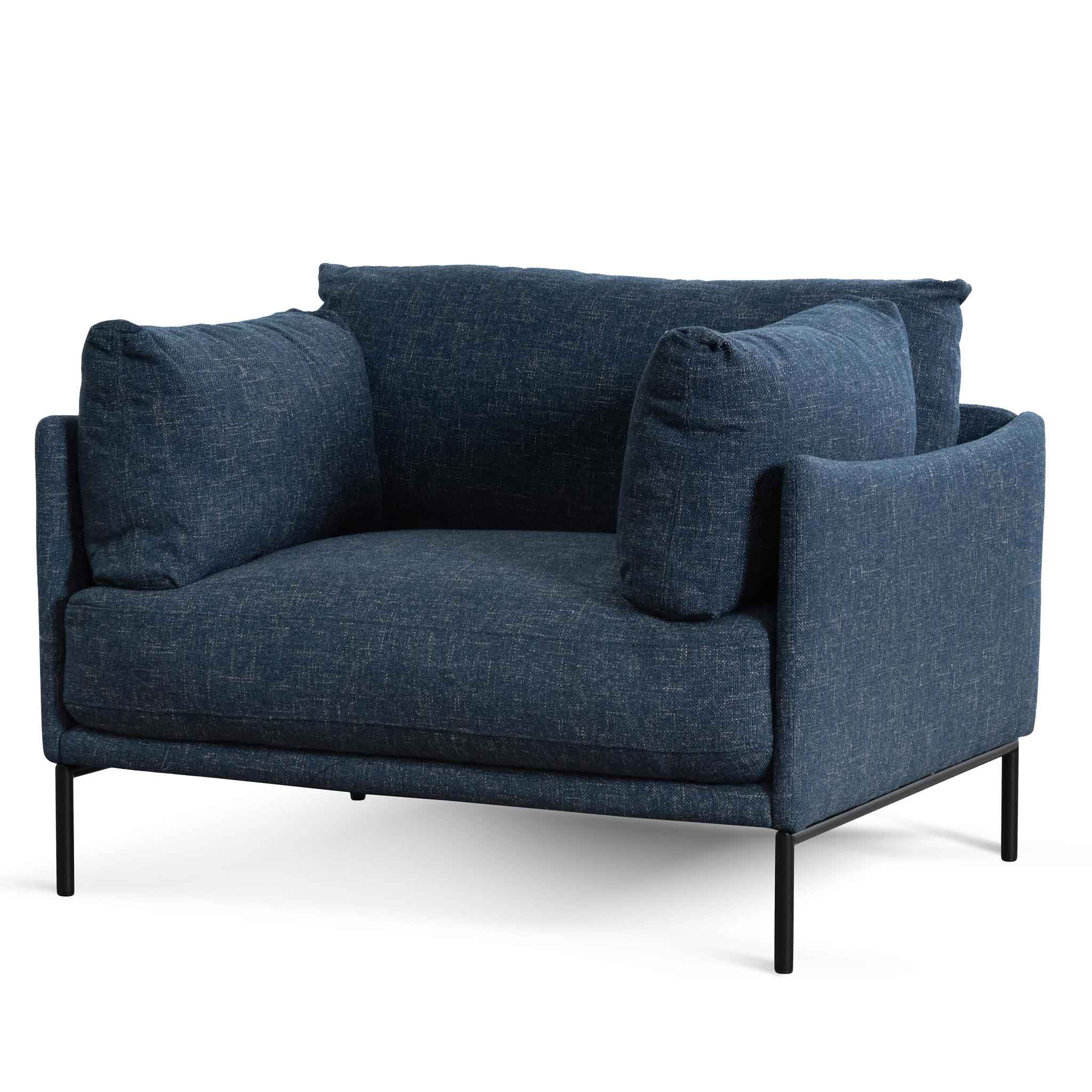 Fabric Arm Chair - Dark Blue