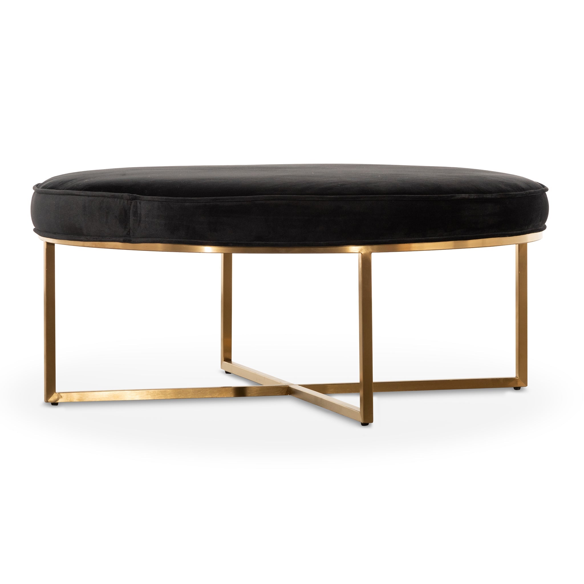 Bianka 100cmx46cm Ottoman - Black Velvet