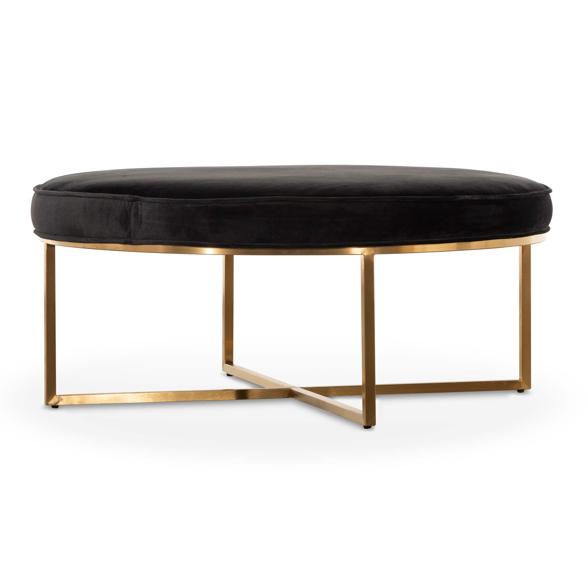 Bianka 100cmx46cm Ottoman - Black Velvet