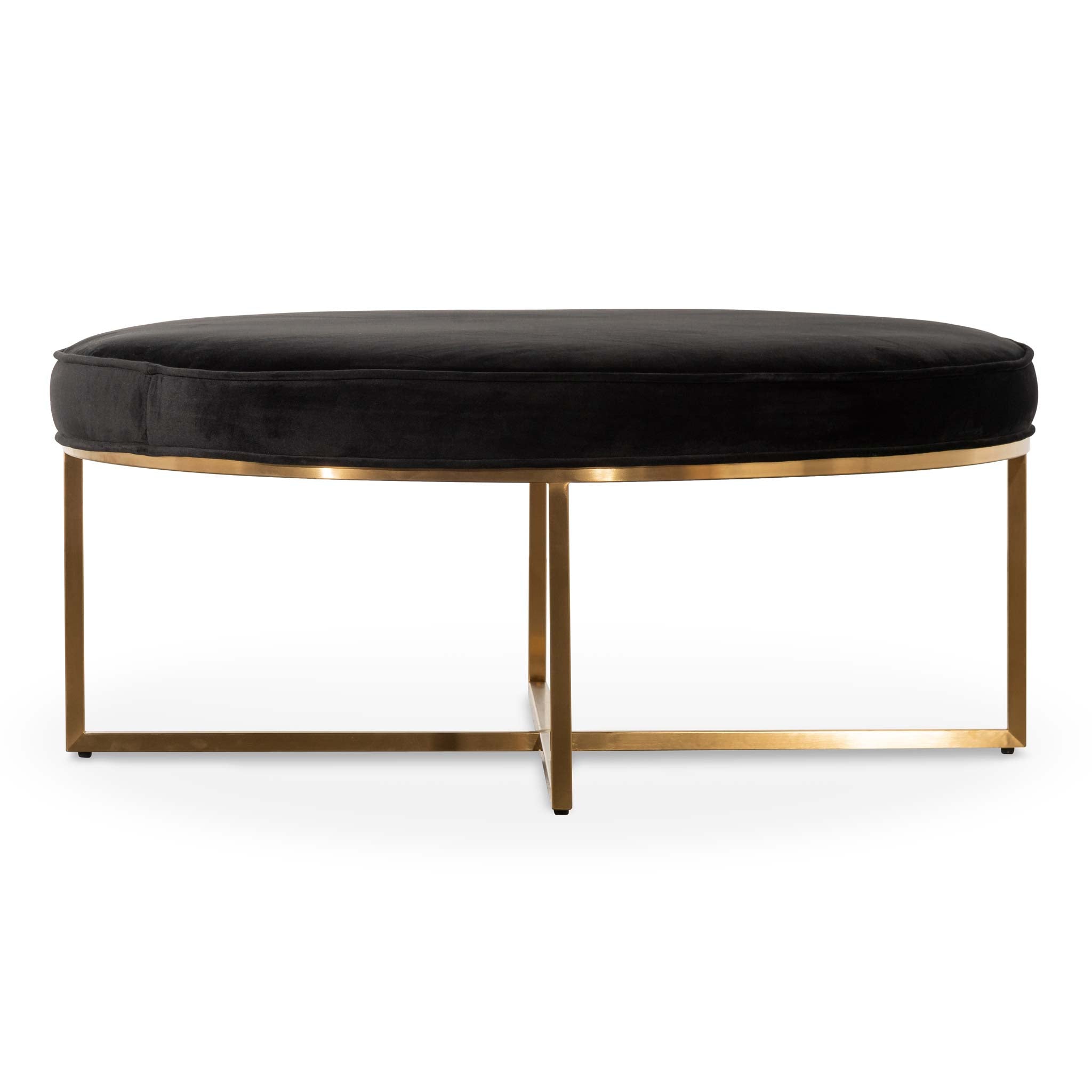 Bianka 100cmx46cm Ottoman - Black Velvet