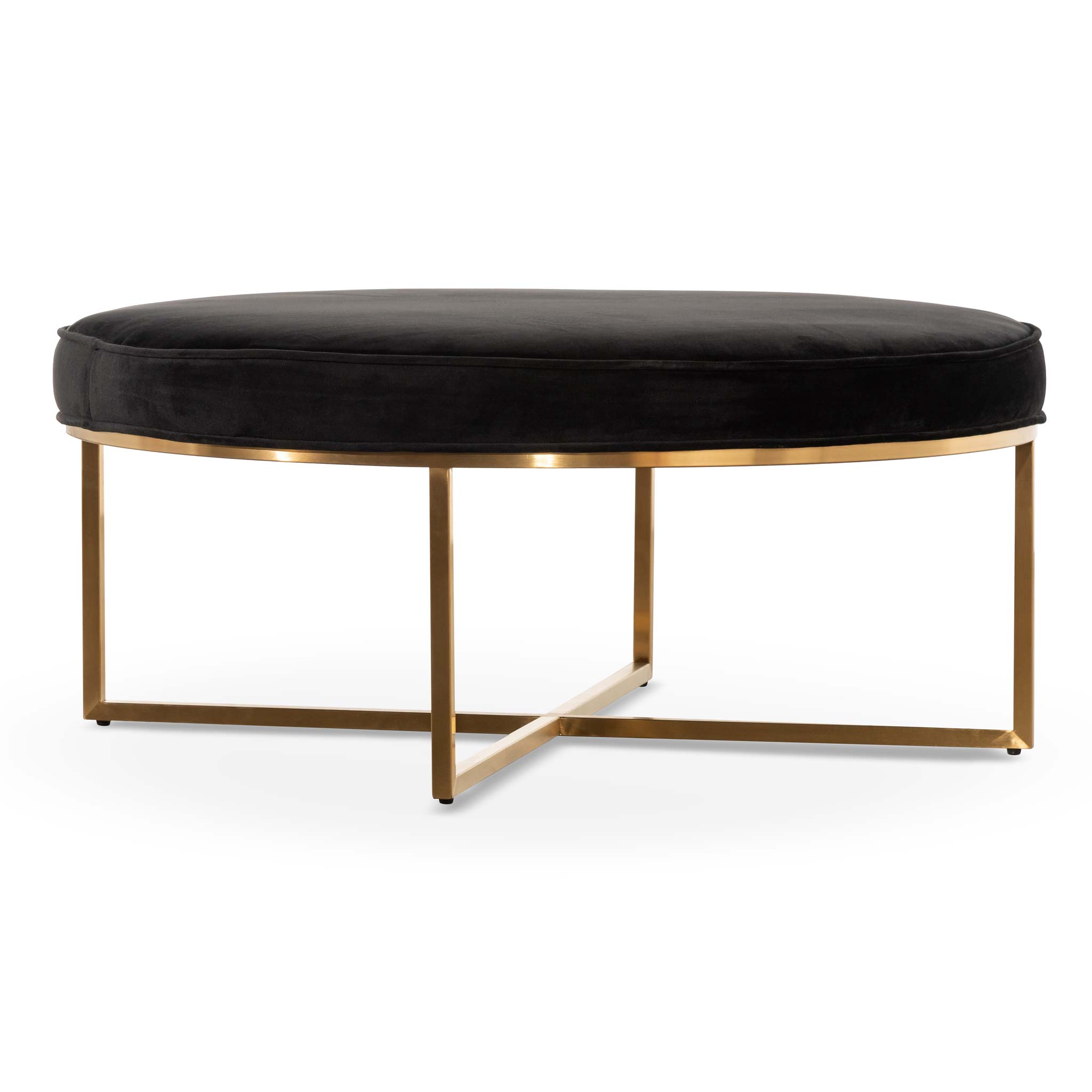 Bianka 100cmx46cm Ottoman - Black Velvet