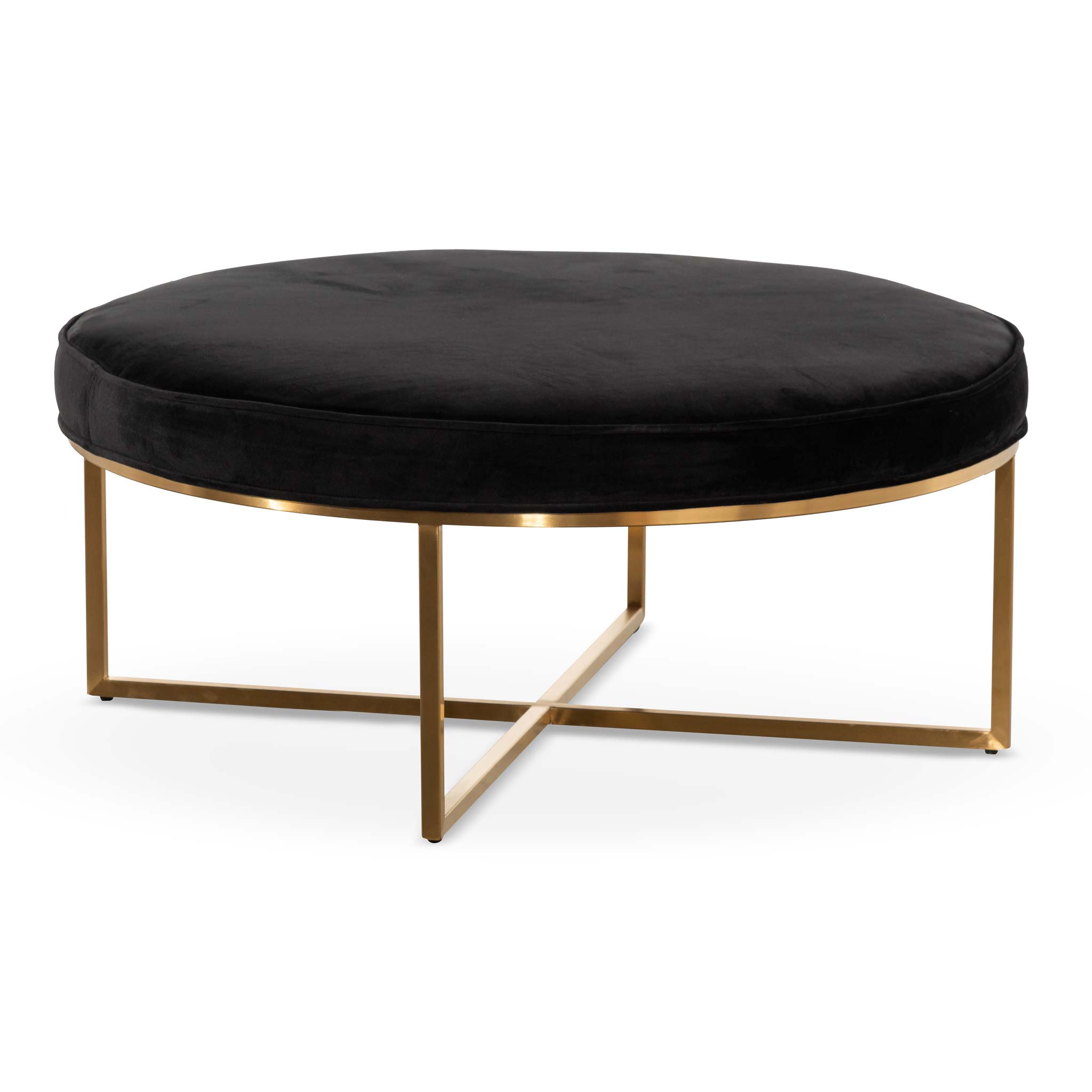 Bianka 100cmx46cm Ottoman - Black Velvet