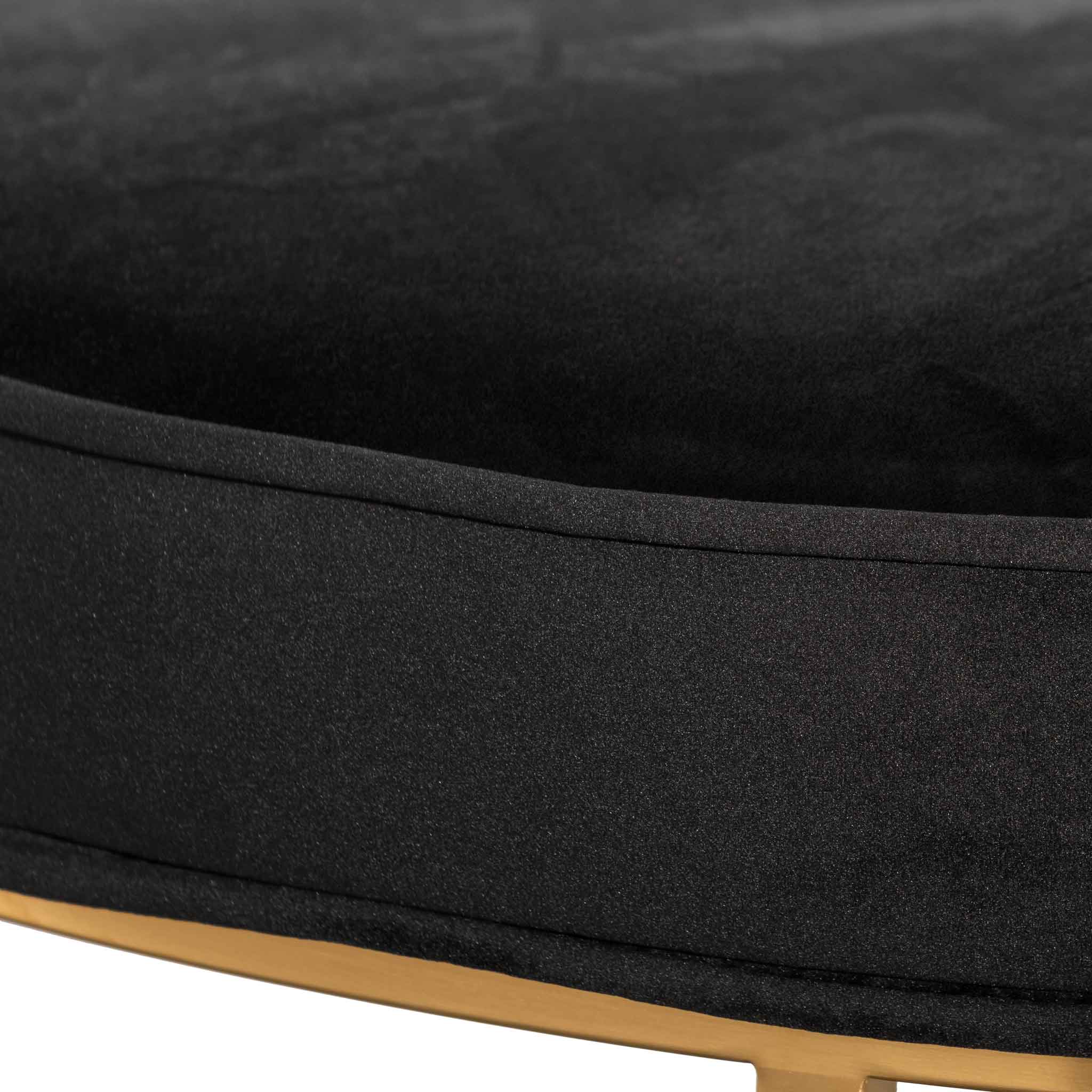 Bianka 100cmx46cm Ottoman - Black Velvet