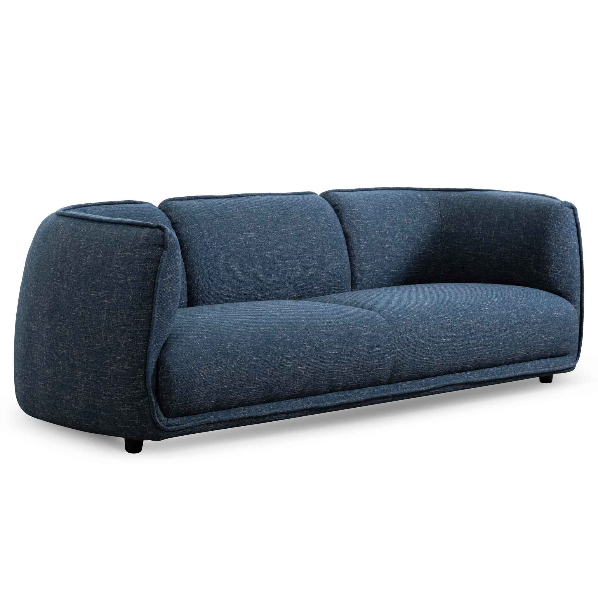 Asa 3 Seater Fabric Sofa - Dark Blue