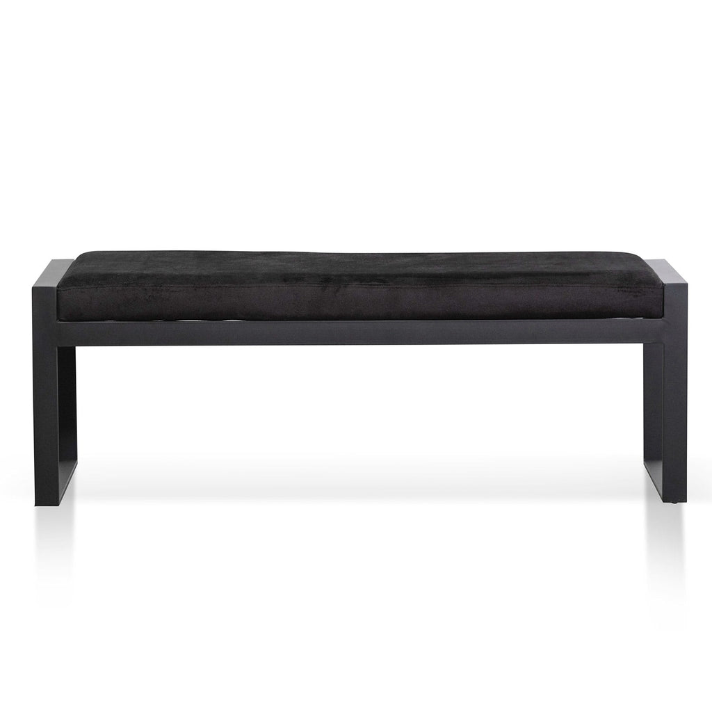 Black Velvet Ottoman