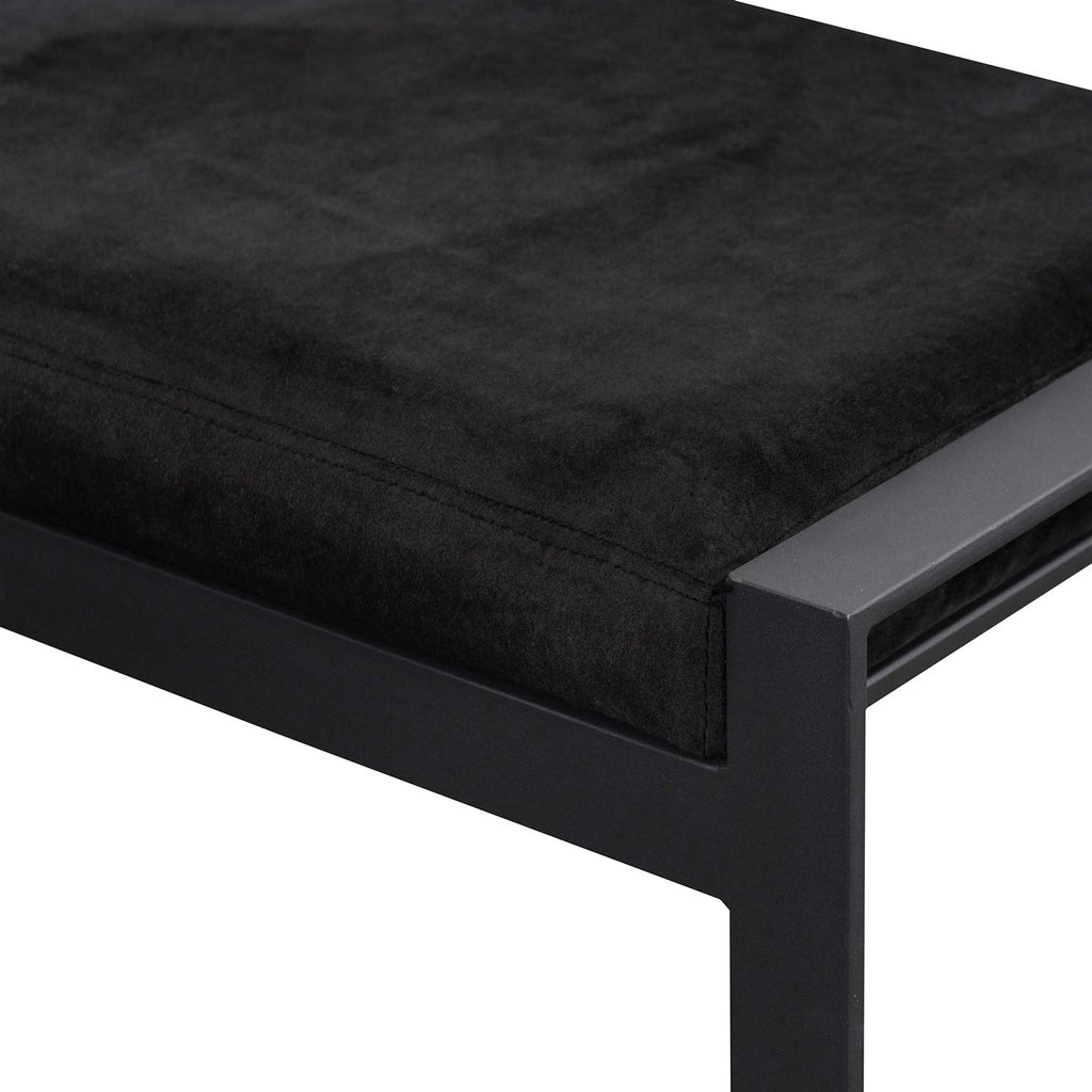 Black Velvet Ottoman