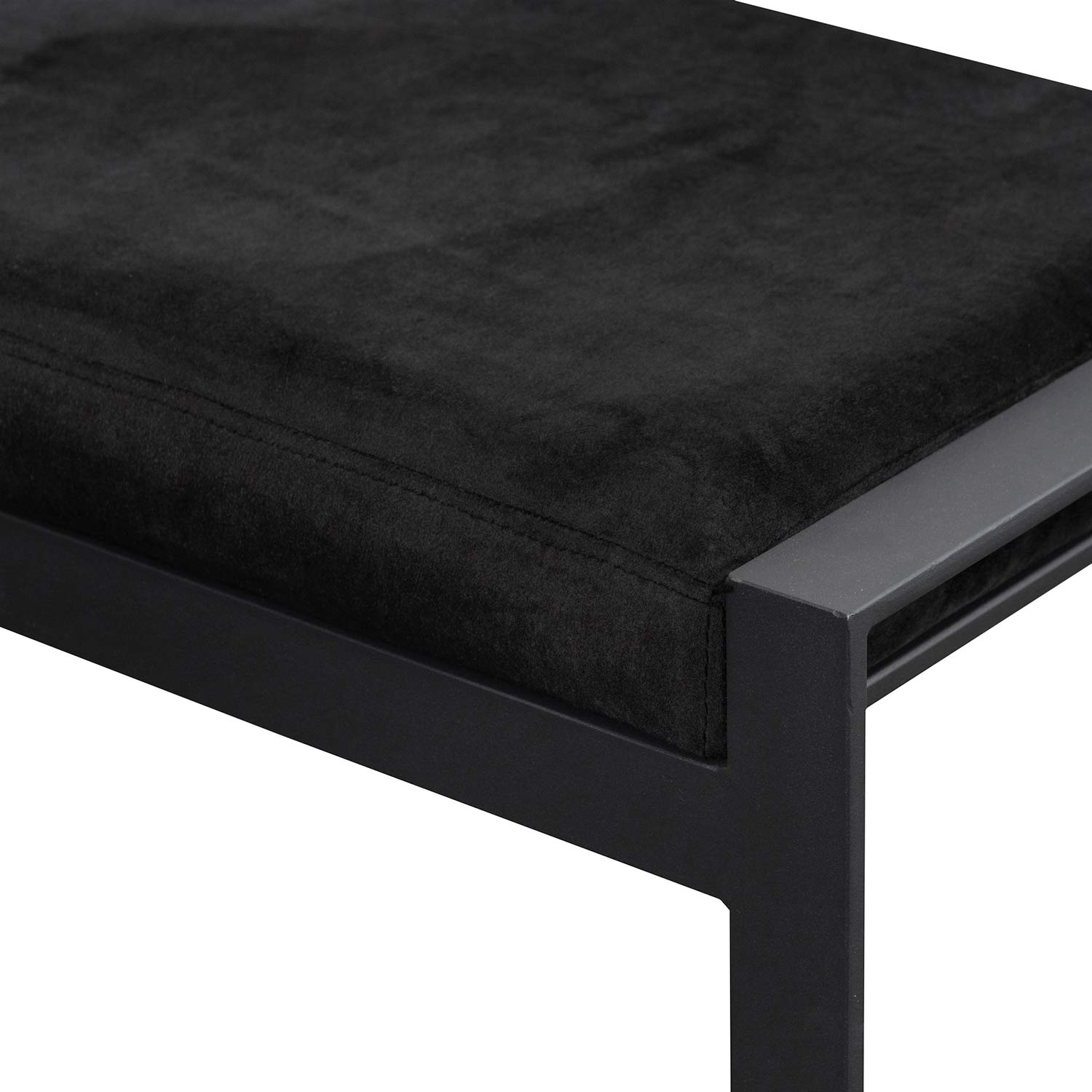 Black Velvet Ottoman