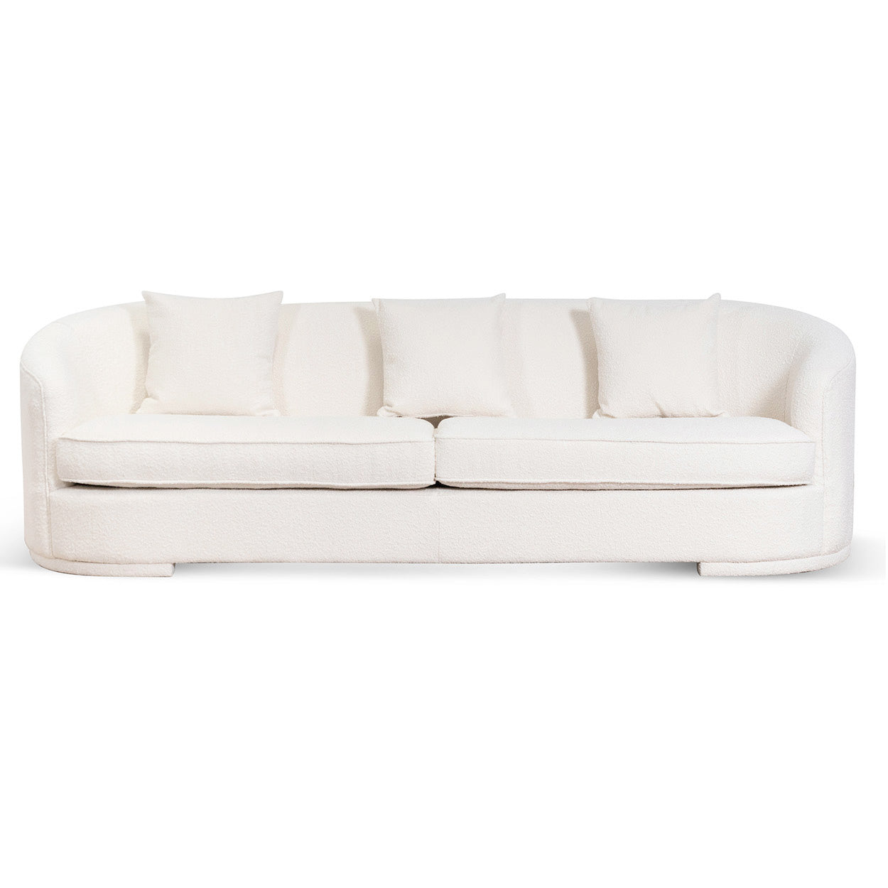 Ivory White Boucle Seater Sofa