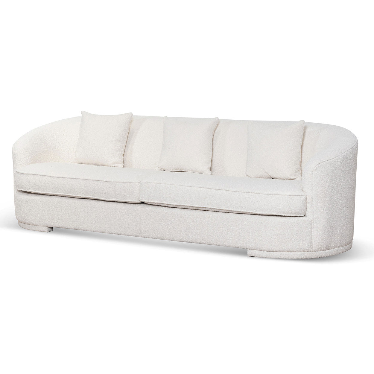 Ivory White Boucle Seater Sofa