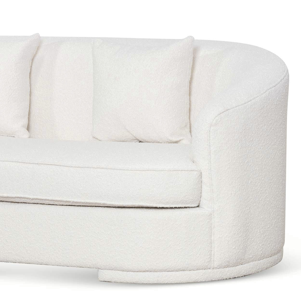 Ivory White Boucle Seater Sofa