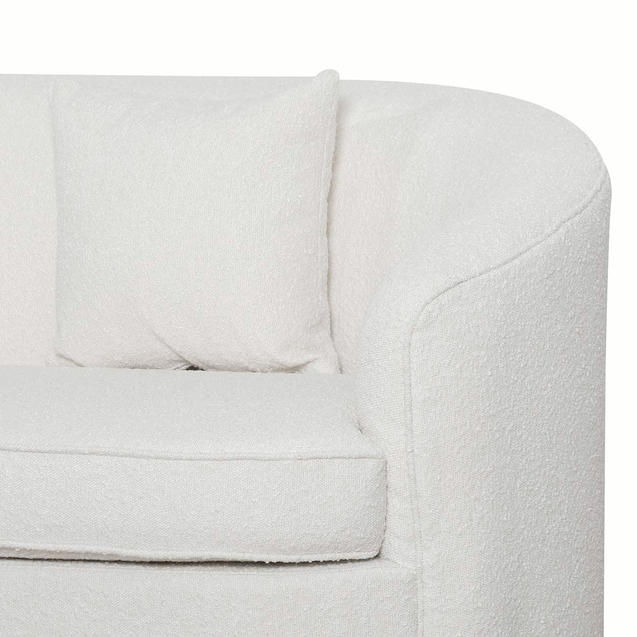 Ivory White Boucle Seater Sofa