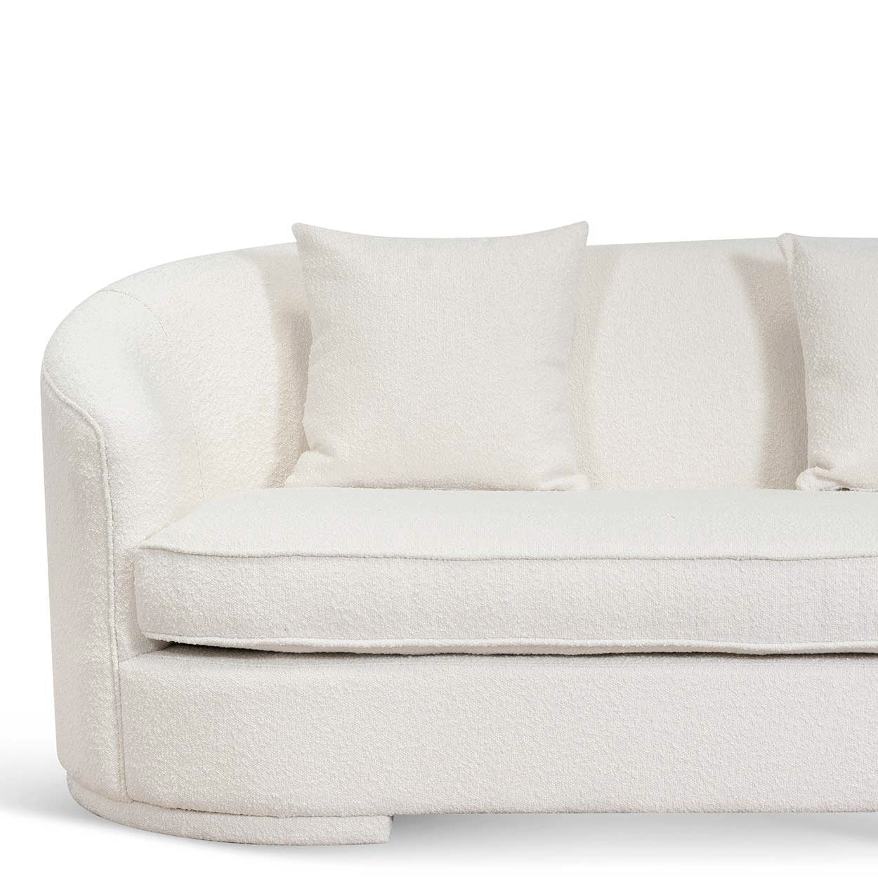 Ivory White Boucle Seater Sofa