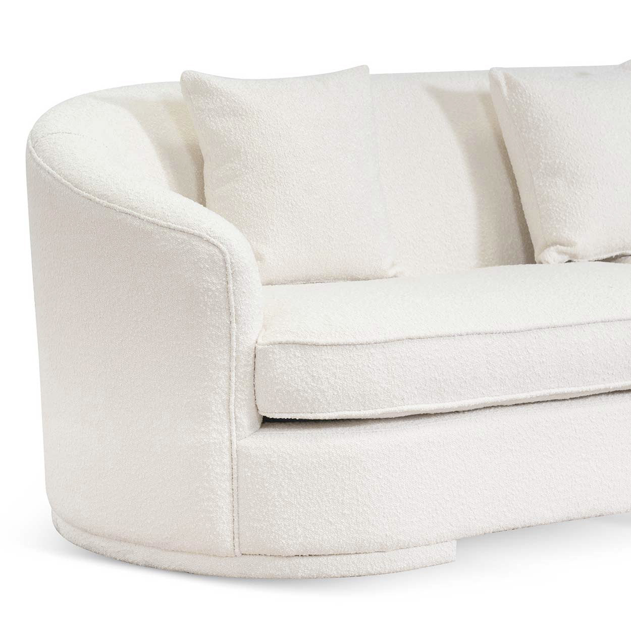 Ivory White Boucle Seater Sofa